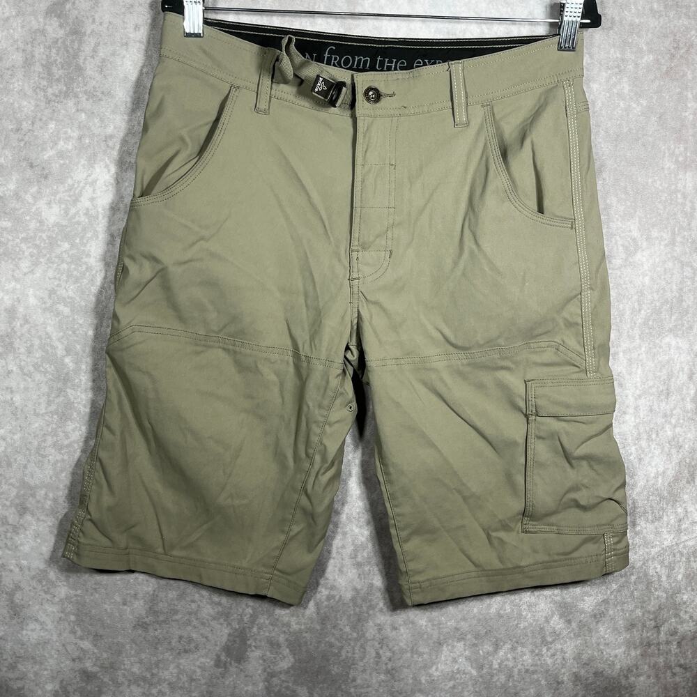 Prana Cargo Shorts Mens Size 32 Beige‎ Chino Belted Outdoor Pockets Hiking
